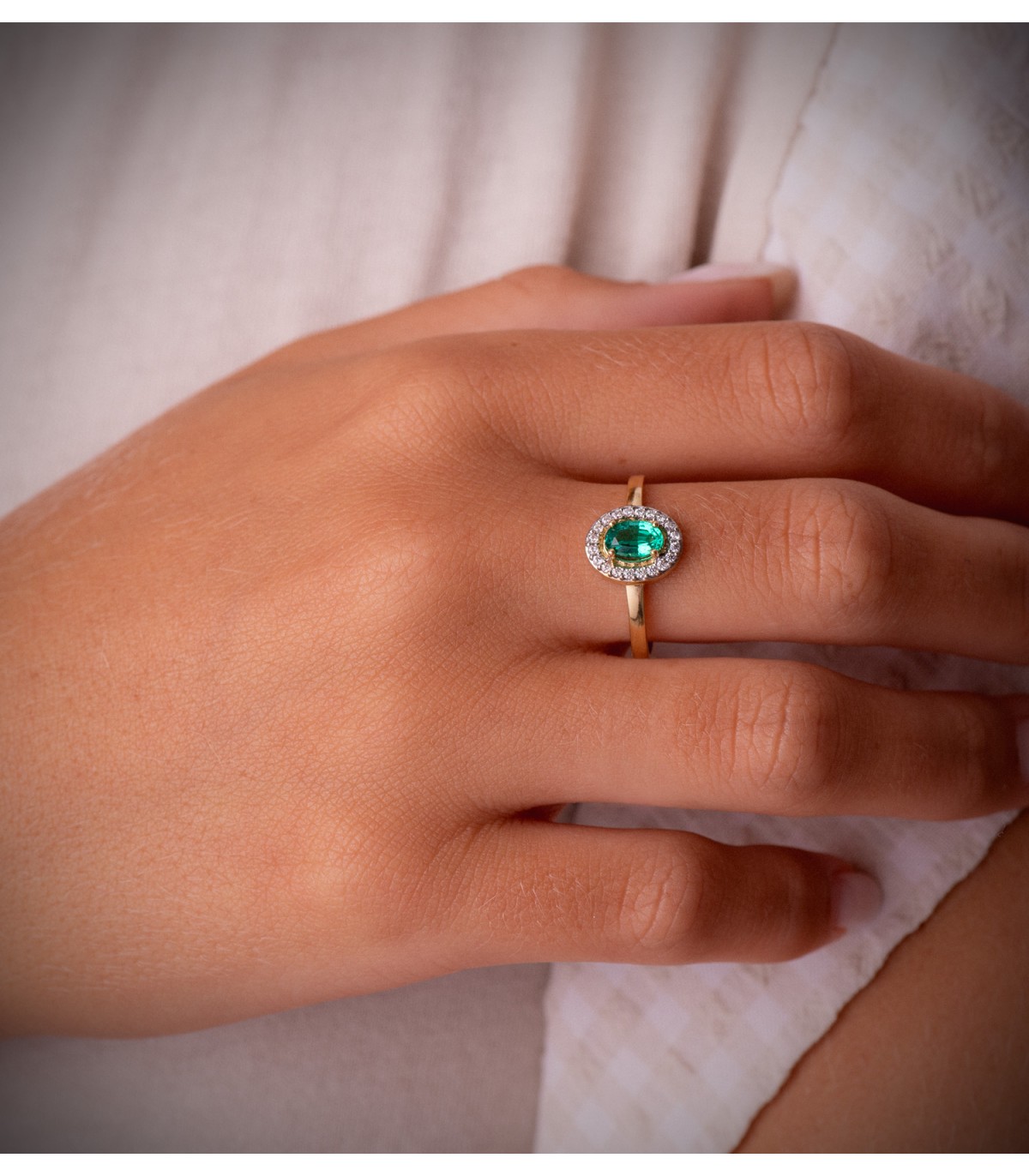 Sortija Esmeralda Johanna Oro Bicolor 18K