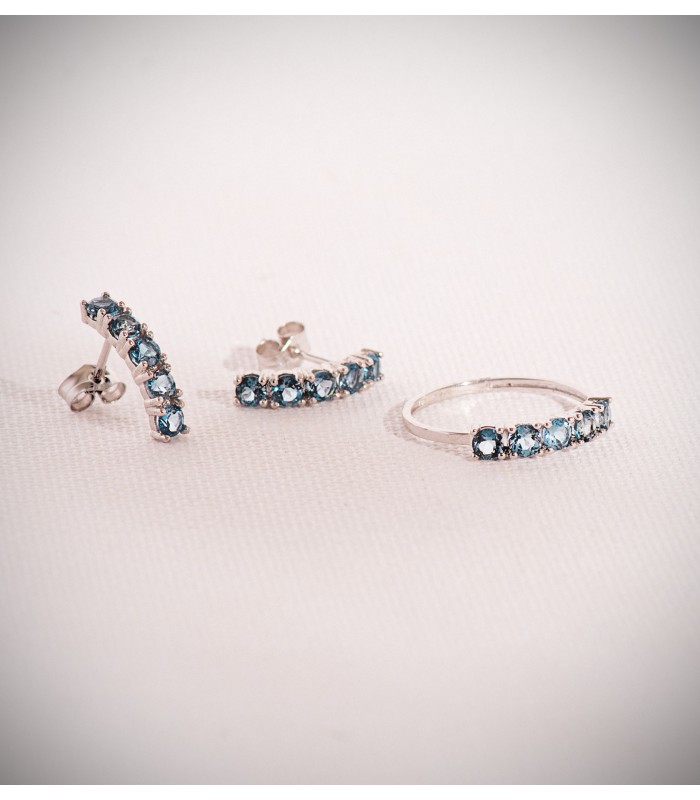 Orecchini da sposa Chara oro 18kt Topazio London Blue