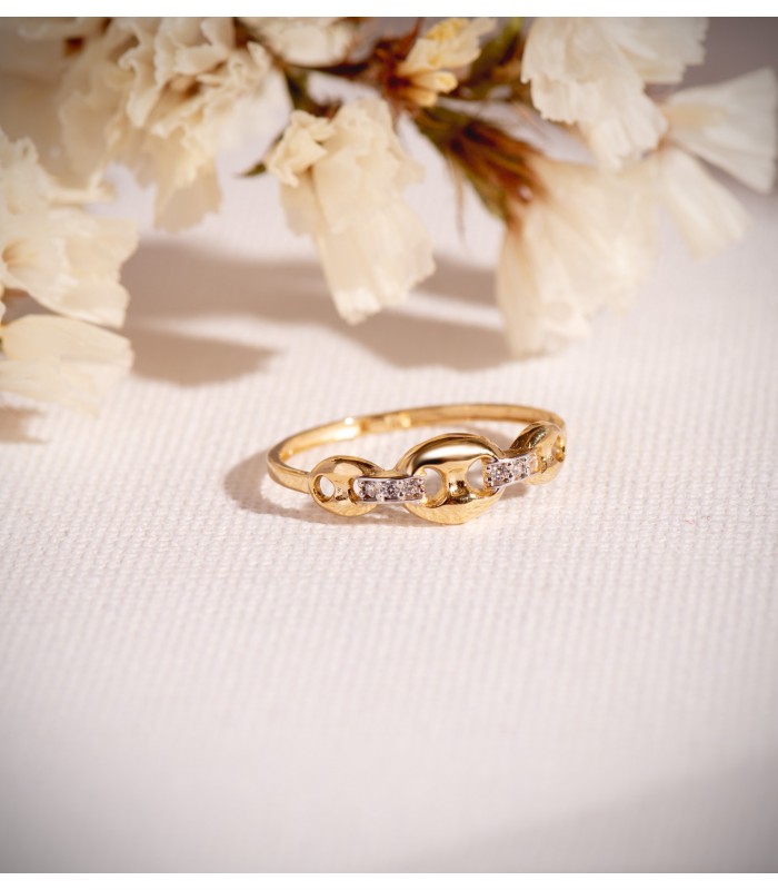 Anello in oro Chicco di caffè bicolore 18 Kt, gioielli da donna online.