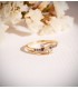Breiter Ring mit offenen Bändern | Goldring mit blauen und weißen Steinen | 19644 online kaufen