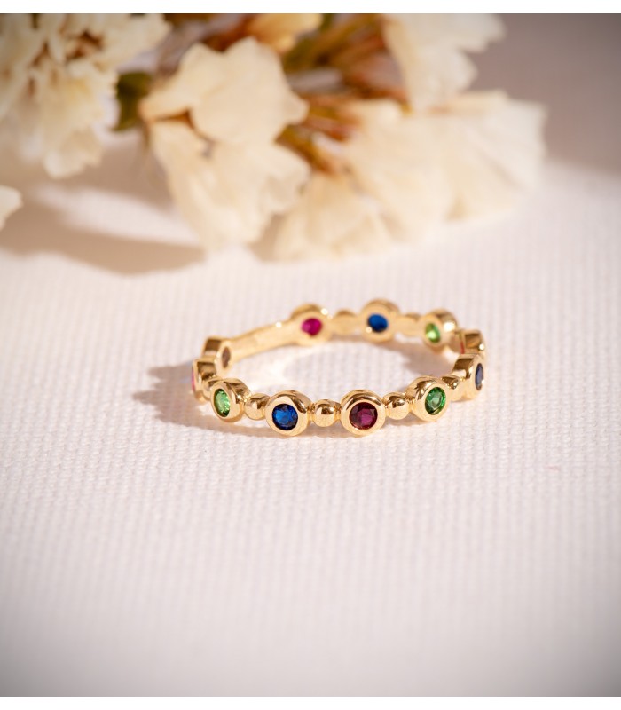 Anillo Oro 18K Belinda Piedras Colores. Sortijas mujer para comprar online en tienda de joyas.