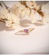 Anello ametista, Modello Meraki in oro giallo e forma di fiocco -  Pietra semipreziosa ametista a goccia