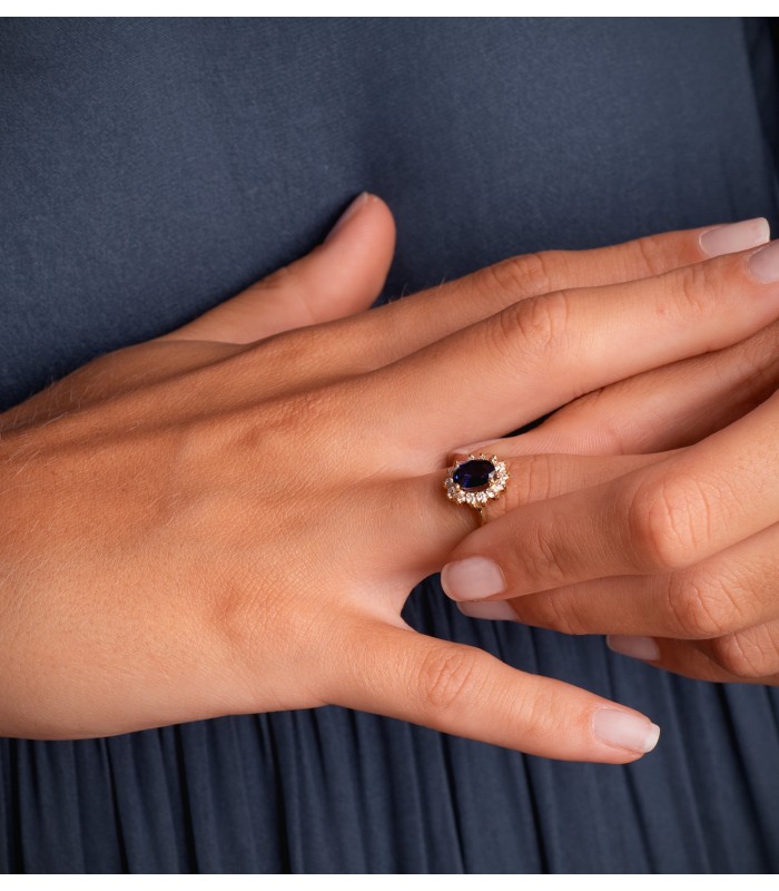 Ring mit Saphir und Diamant, Goldringe für Damen | Shop online ALDA 