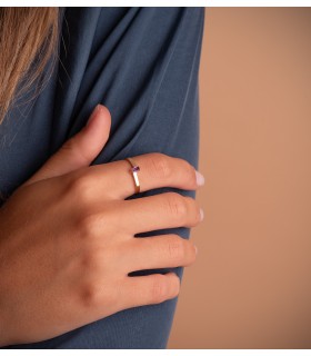 Anillo Meraki Oro 18K Barreta Amatista - anillos con piedras semipreciosas - sortijas de mujer