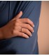 Anillo con piedras preciosas - Anillo Meraki Oro 18K Cross Topacio Azul  - anillos y sortijas para mujer
