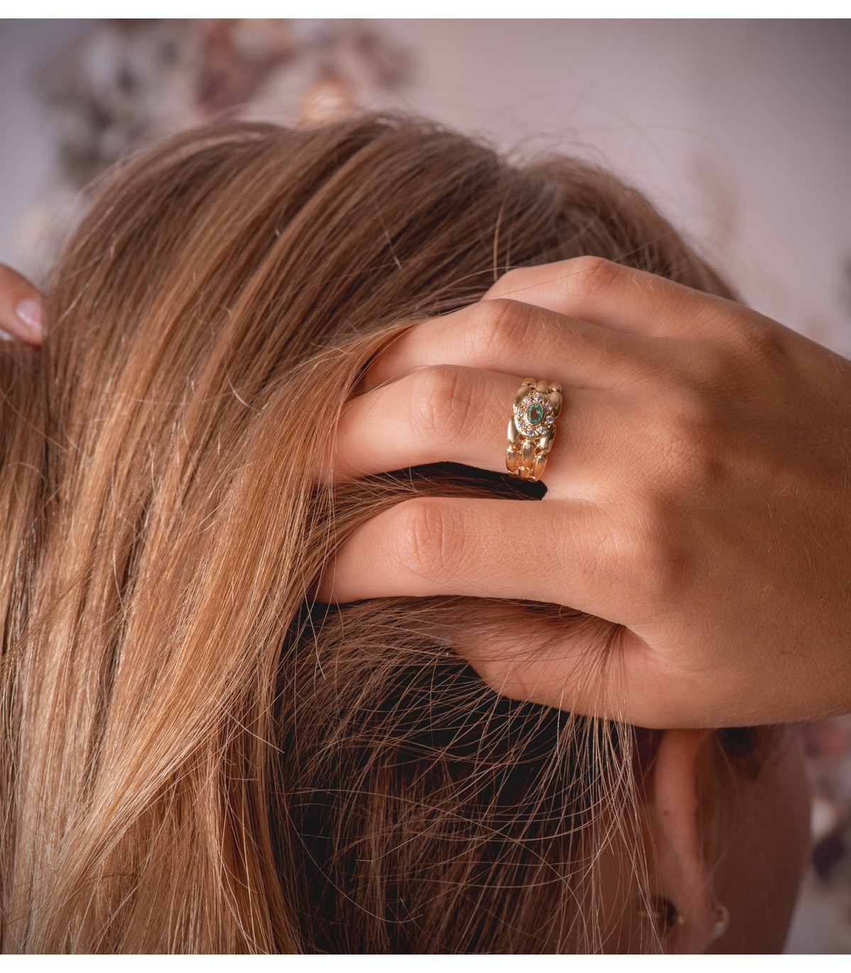 Anillo Panter Oro Amarillo 18K Esmeralda
