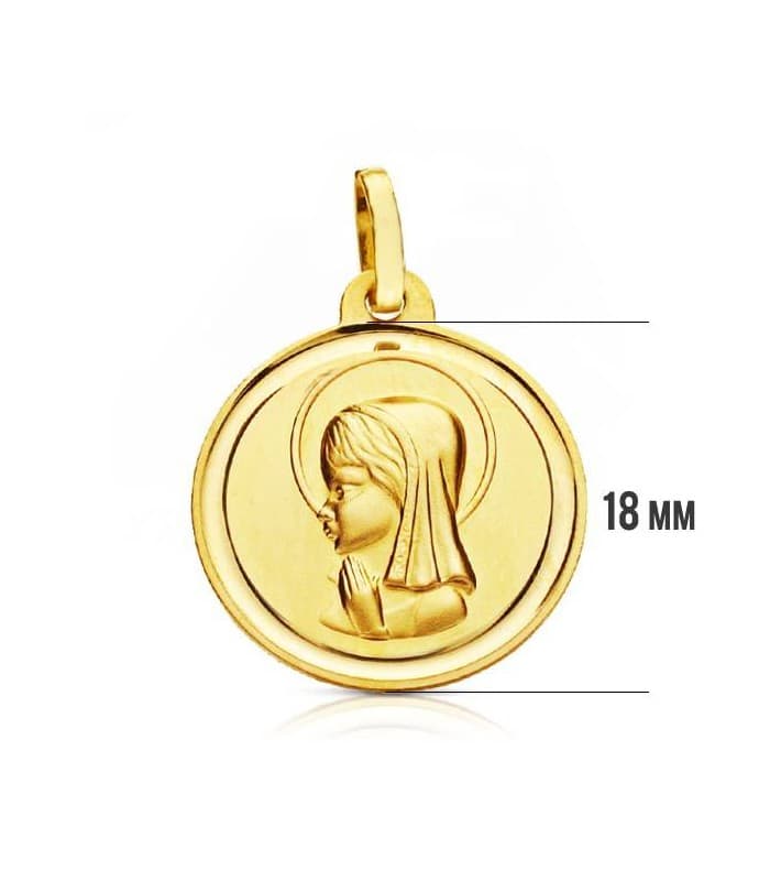 Medalla Virgen niña bisel