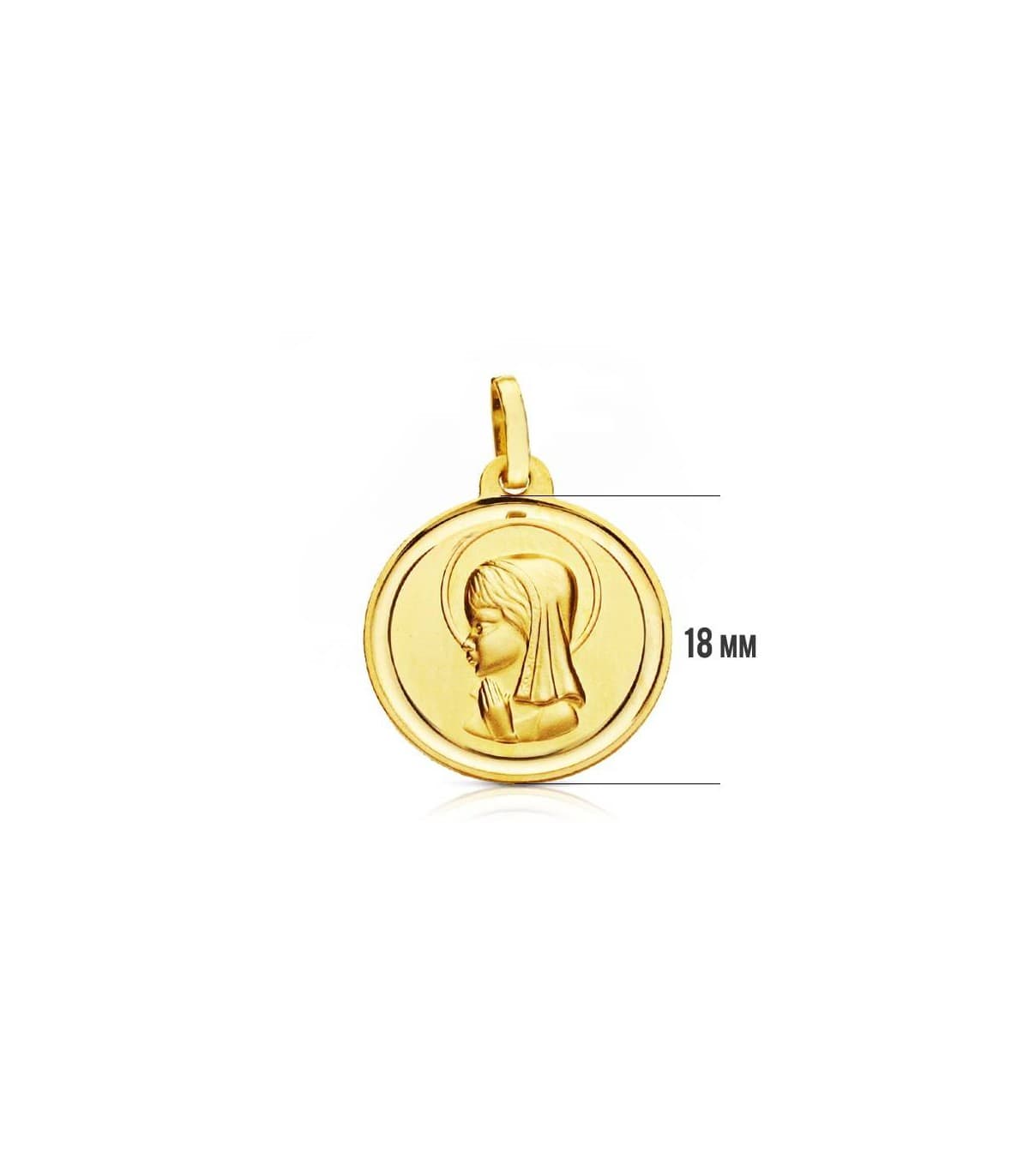 Medalla Virgen niña bisel