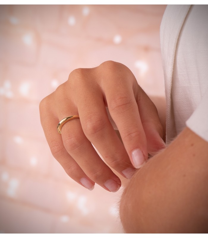 Ring mit Wölbung und polierter Oberfläche 3 mm - Damenring Modell Florida