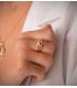anillo de oro amarillo panter con rubi