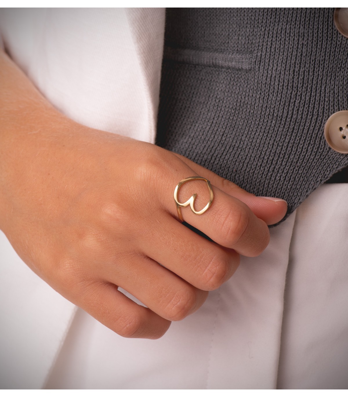 Bague cœur Kiss Me or jaune 750