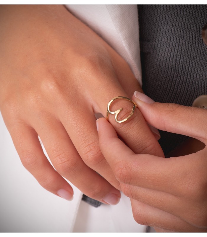 Bague cœur Kiss Me or jaune 750