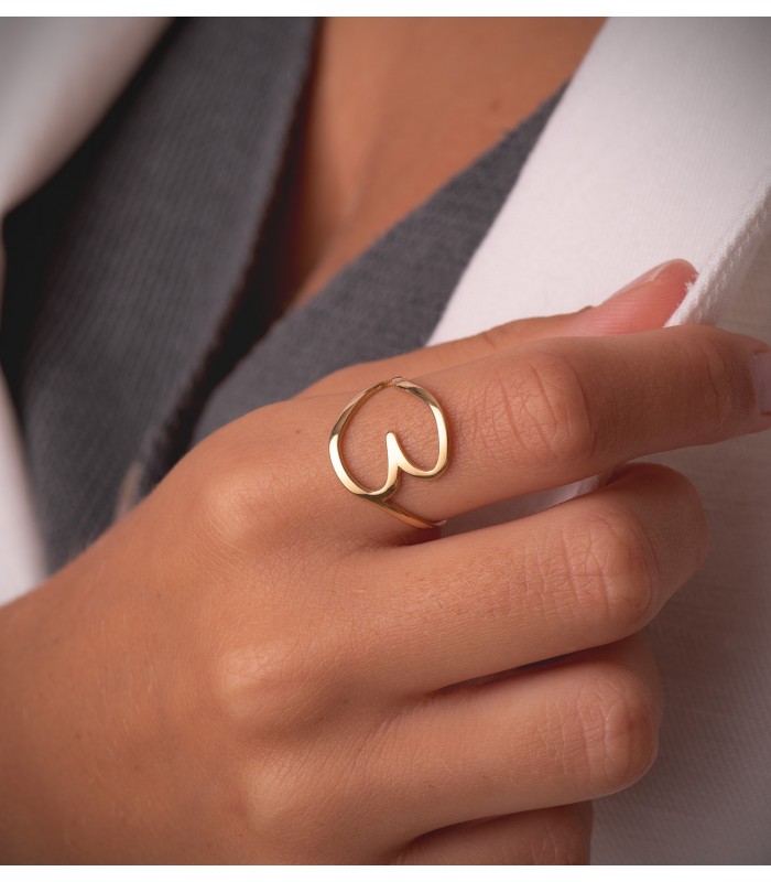 Bague cœur Kiss Me or jaune 750
