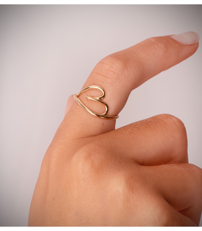 anillo de oro barato corazon