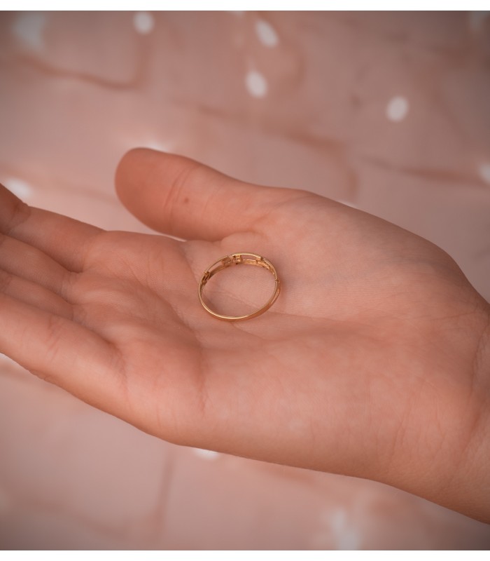 Anello Maglia Traversino oro giallo e bianco 750