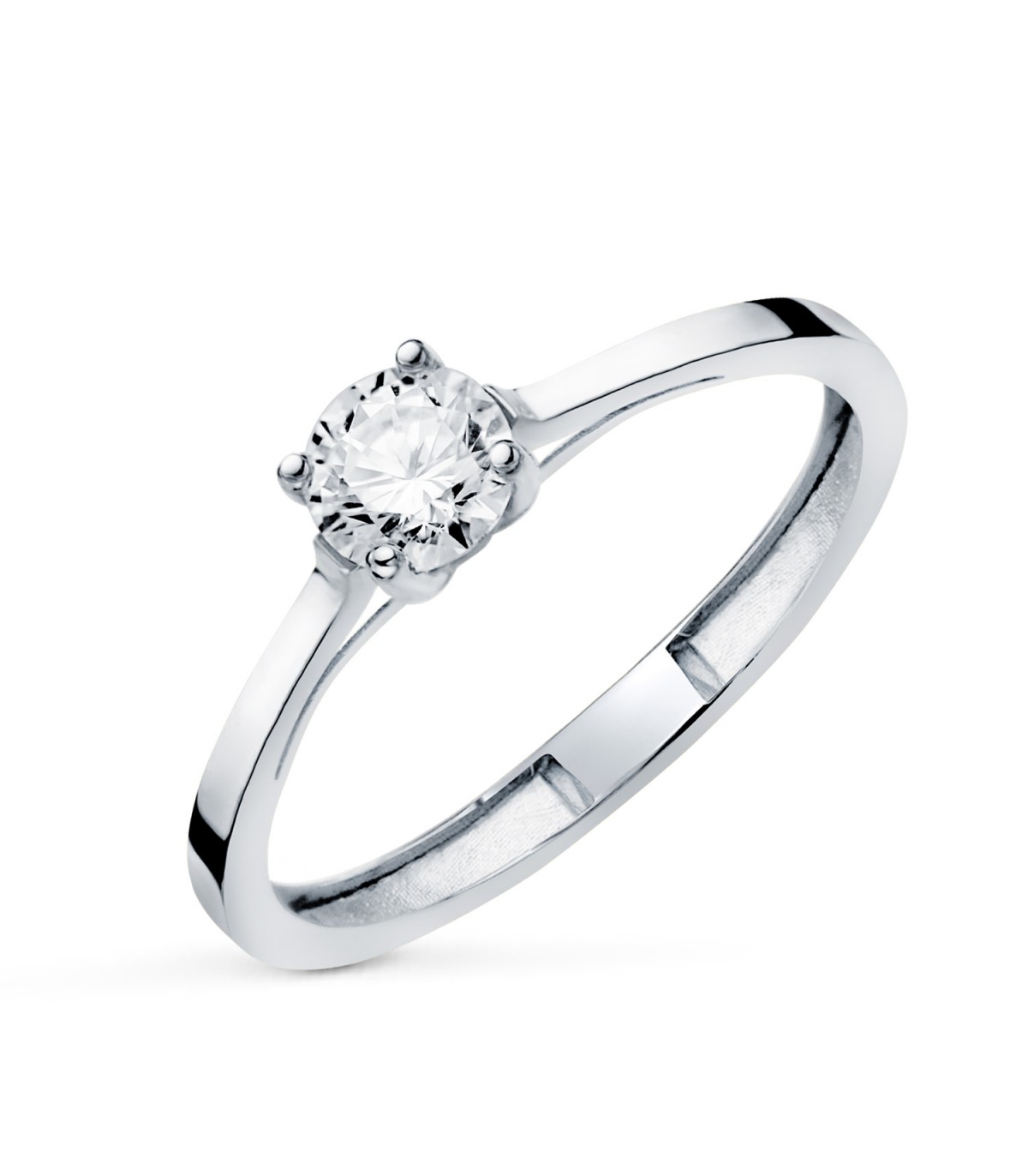 Nordlys - Anello con diamante 0.500ct solitario in oro bianco 18 carati.