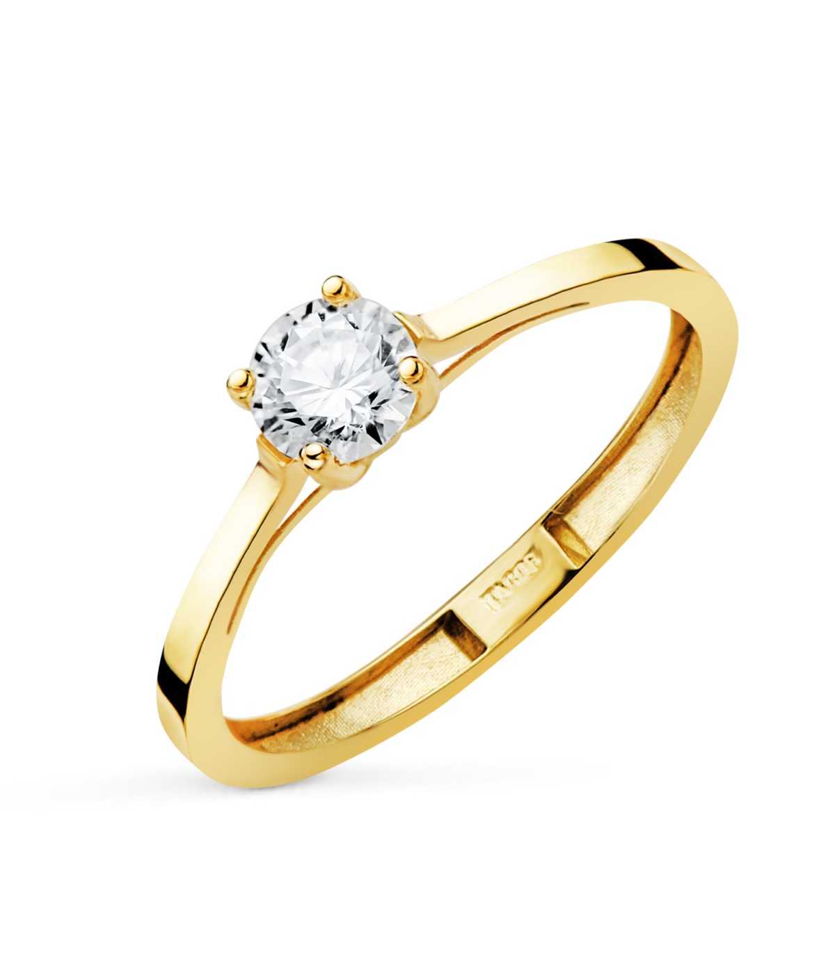 Måne - Anillo solitario de compromiso con Diamante 0.500 quilates y oro amarillo 18 kilates