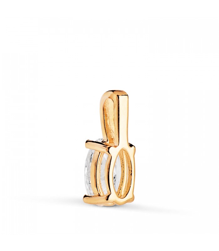 Colgante solitario con diamante en talla oval engastado en garras