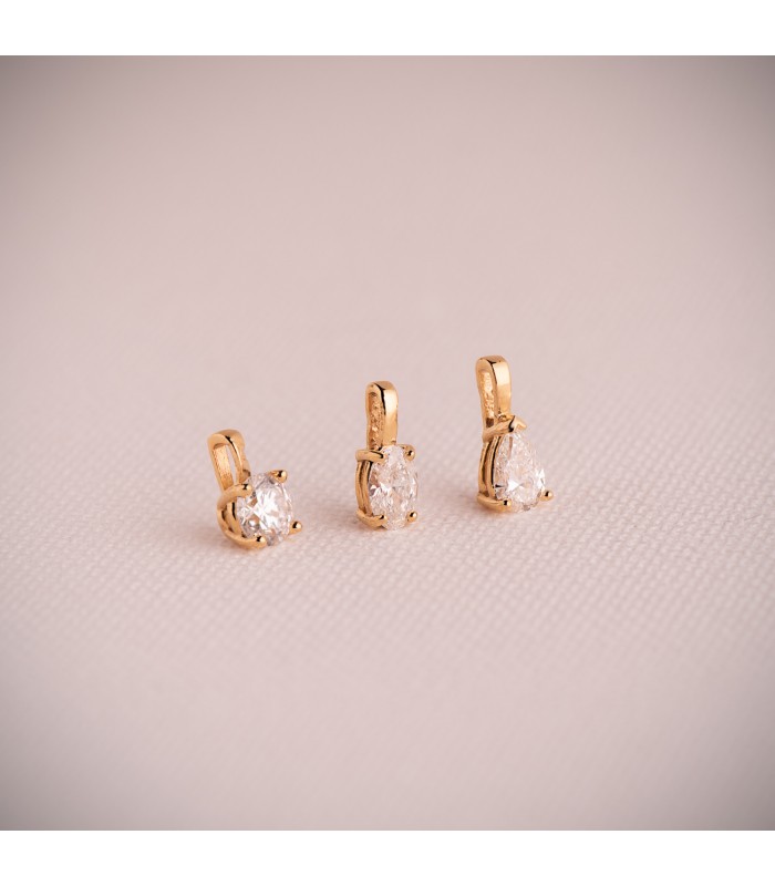 Ciondoli con diamanti in oro giallo 750, gioielli per regalo donna