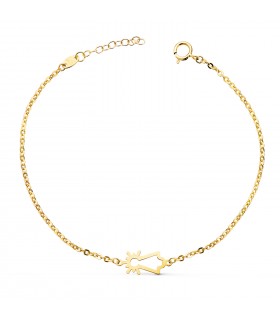 Pulsera Virgen del Pilar oro amarillo 18K -pulseras mujer y pulseras de oro comunión.