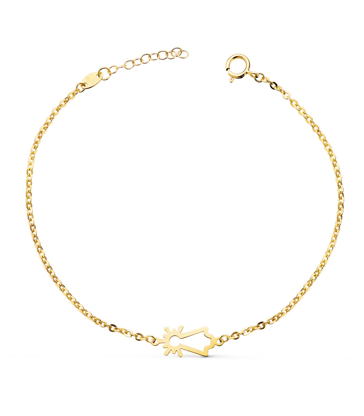 Pulsera Virgen del Pilar oro amarillo 18K -pulseras mujer y pulseras de oro comunión.