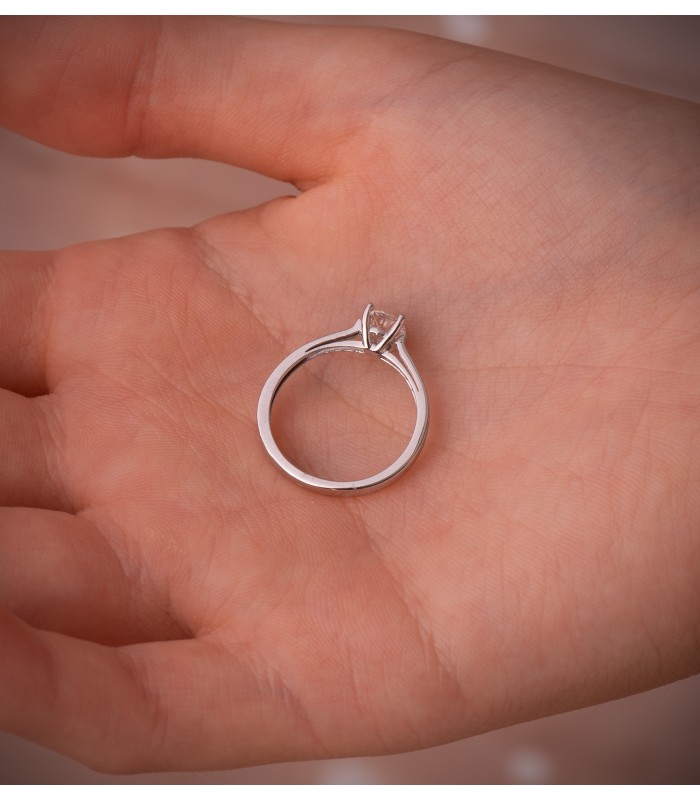 Nordlys - Bague solitaire avec diamant 0.500 carats Or blanc 18k