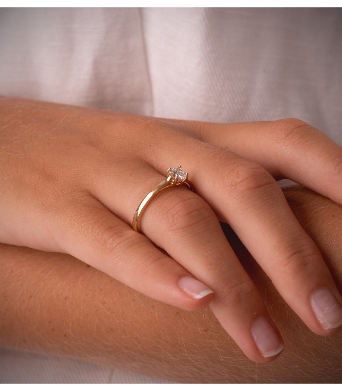 Bague diamant pour femme, 0.500 carat en Or jaune 750/1000, idéale pour mariage