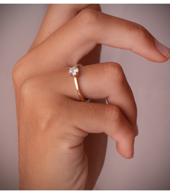 Nordlys - Bague solitaire avec diamant 0.500 carats Or jaune 18k