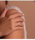 Alianza oro bicolor 18 kilates. Anillo diamantado boda. Alda Joyeros.
