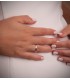 Fede nuziale 3 mm oro 18 carati bicolore. Fede nuziale donna. Gioielleria online.