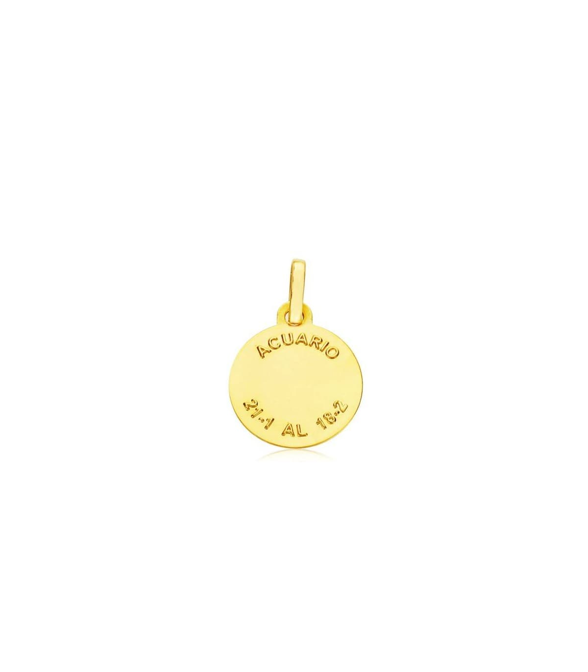 Colgante Horóscopo Acuario tallado 9K 13mm