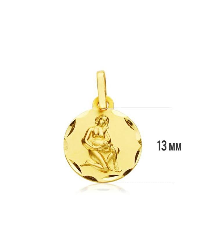 Colgante Acuario 9 kilates  13mm