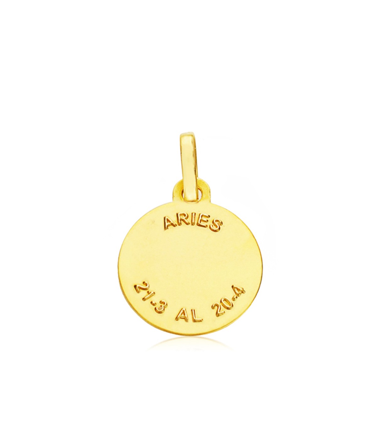 Medaglia Ariete Oro 9 carati 13mm, ciondolo da incidere