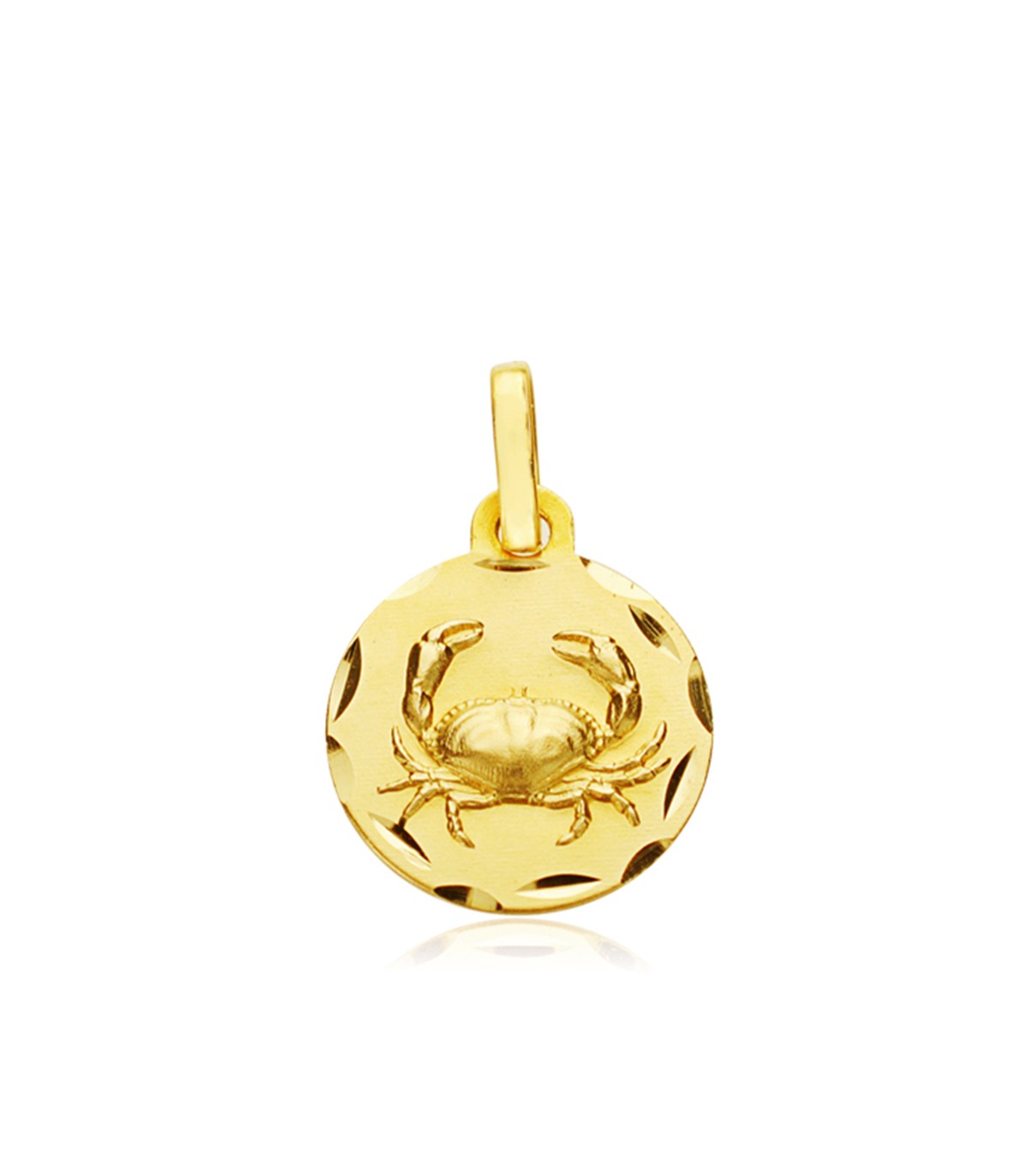 Colgante Horóscopo Cáncer tallado Oro 9K 13mm