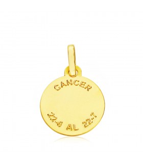 Medaglia Cancro Oro 9 carati 13mm, ciondolo da incidere