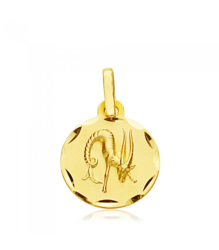 Colgante Horóscopo Capricornio tallado Oro 9K 13mm
