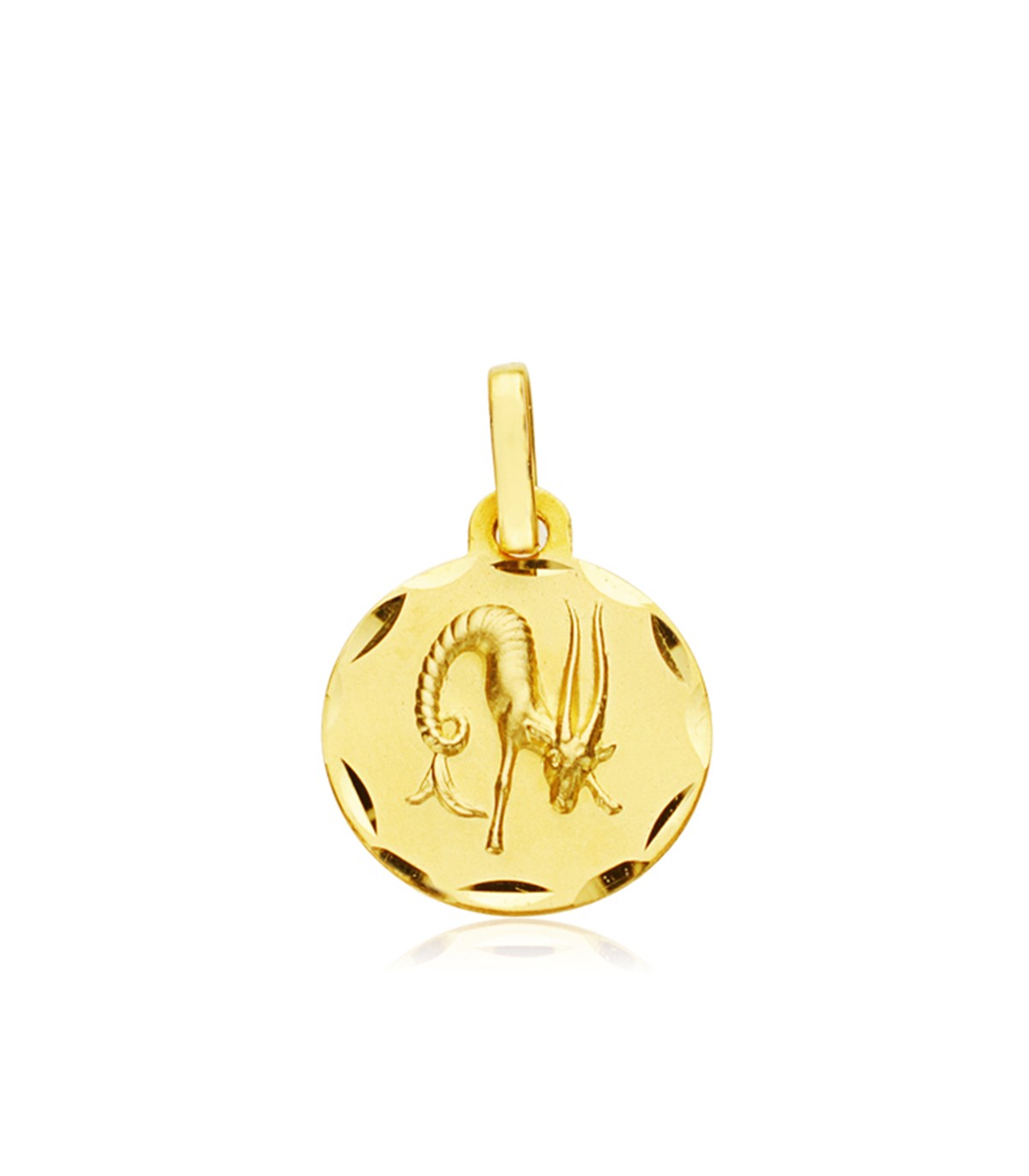 Colgante Horóscopo Capricornio tallado Oro 9K 13mm