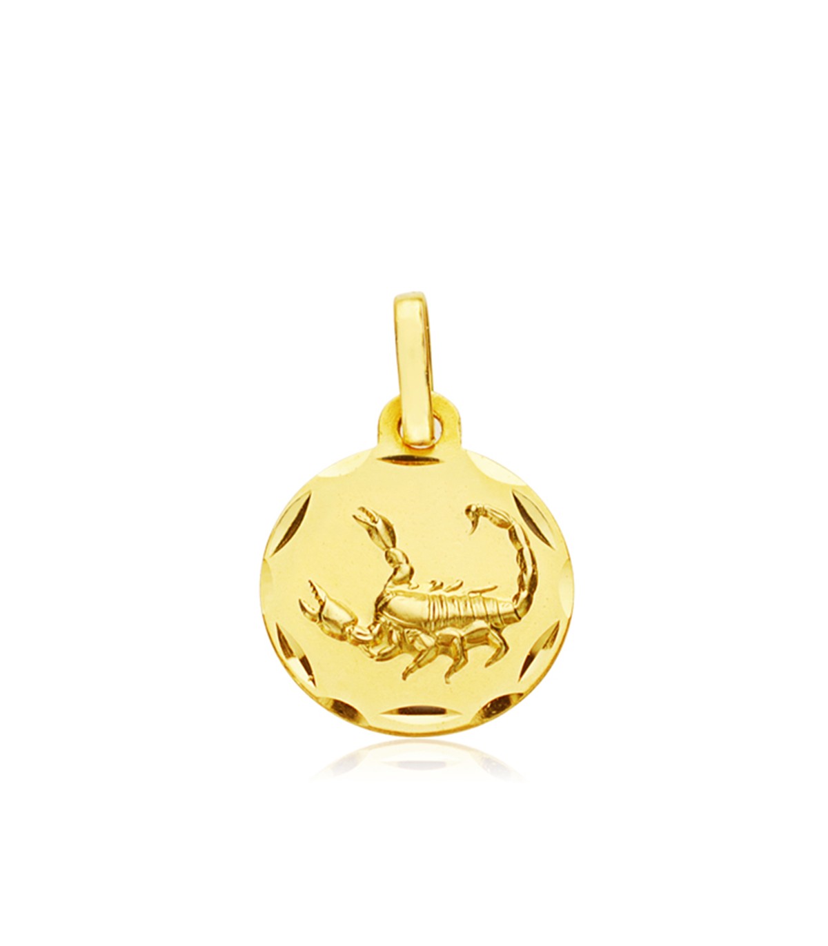 Colgante Horóscopo Escorpio tallado Oro 9K 13mm