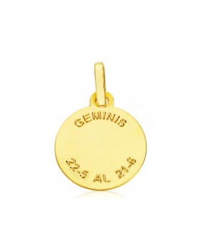 Medaglia gemelli Oro 9 carati 13mm, ciondolo da incidere