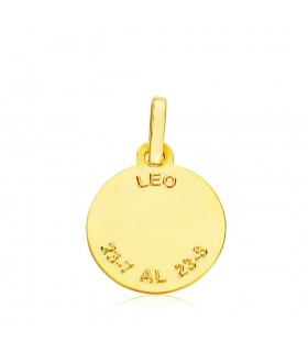 Medaglia Leone Oro 9 carati 13mm, ciondolo da incidere