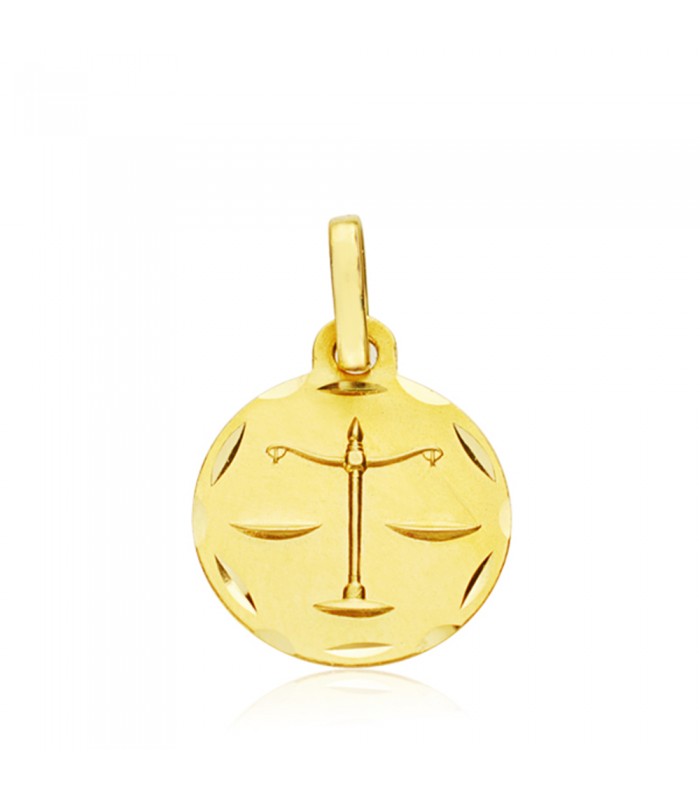 Pendentif Zodiaque Balance sculpté Or 375 13mm
