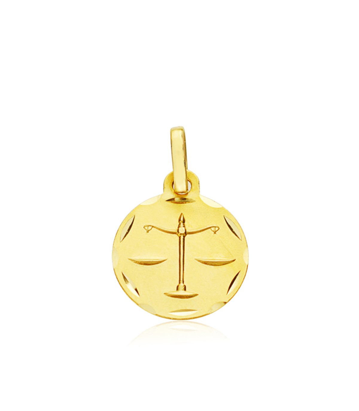 Pendentif Zodiaque Balance sculpté Or 375 13mm