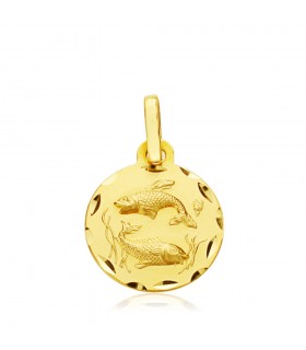 Ciondolo segno zodiacale Pesci Oro 375 13mm