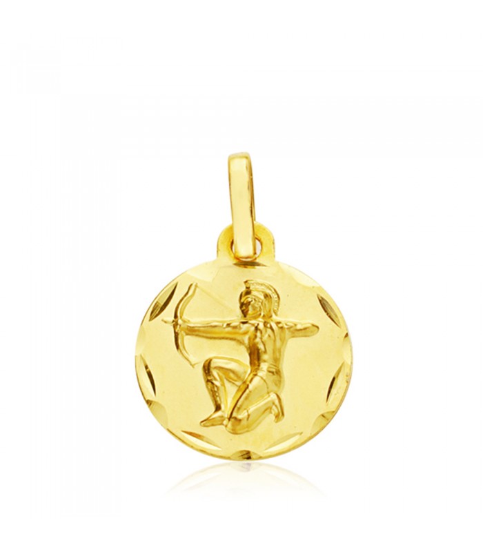 Colgante Horóscopo Sagitario tallado Oro 9K 13mm