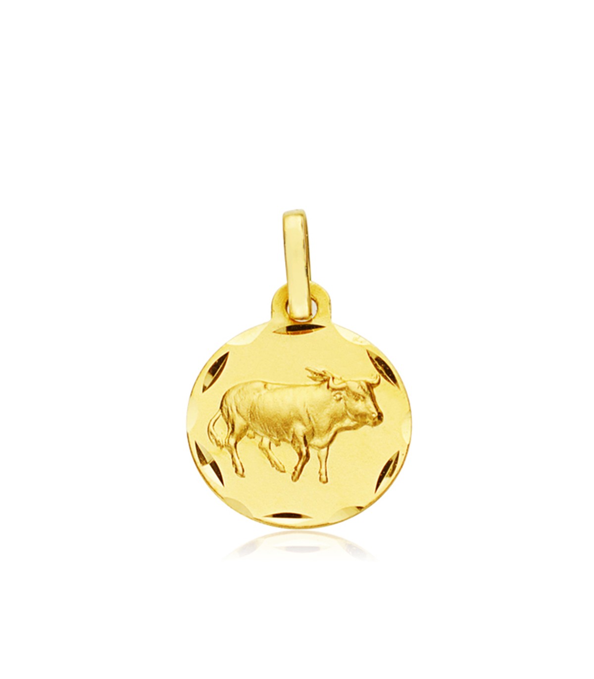 Colgante Horóscopo Tauro tallado Oro 9K 13mm