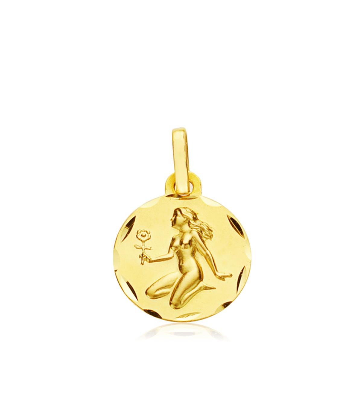 Pendentif Zodiaque Vierge sculpté Or 375 13mm
