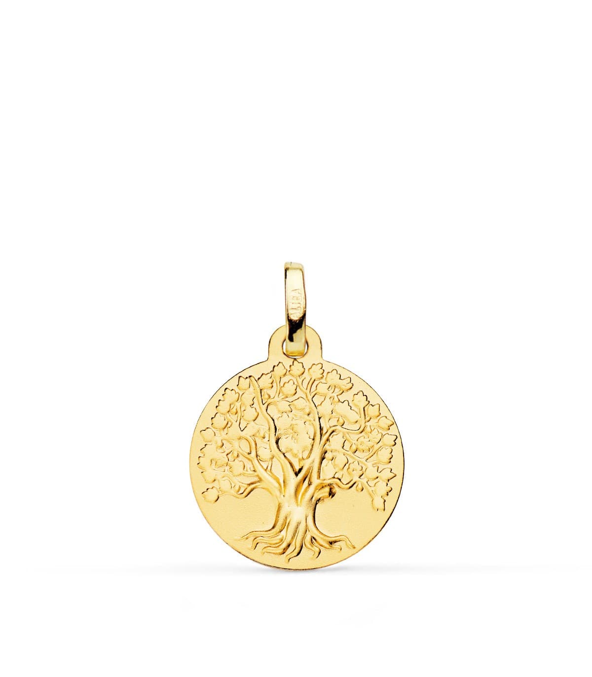 Lebensbaum Anhänger 375 Gold 16 mm | Personalisierte Glücksbringer-Anhänger