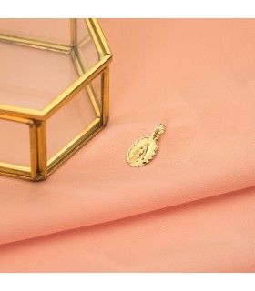 Medaglia Miracolosa oro giallo 9 carati 15mm lavorata