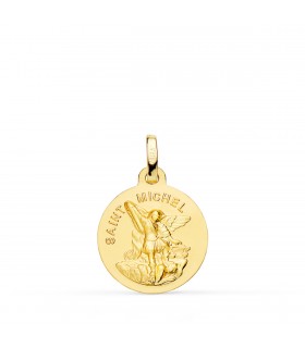Medaglia Saint Michel Oro 375 16mm Medaglie Battesimo e Comunione - San Michele Arcangelo