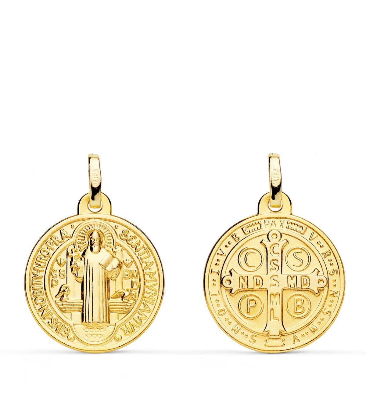 Medaglia di San Benedetto oro 375 18mm